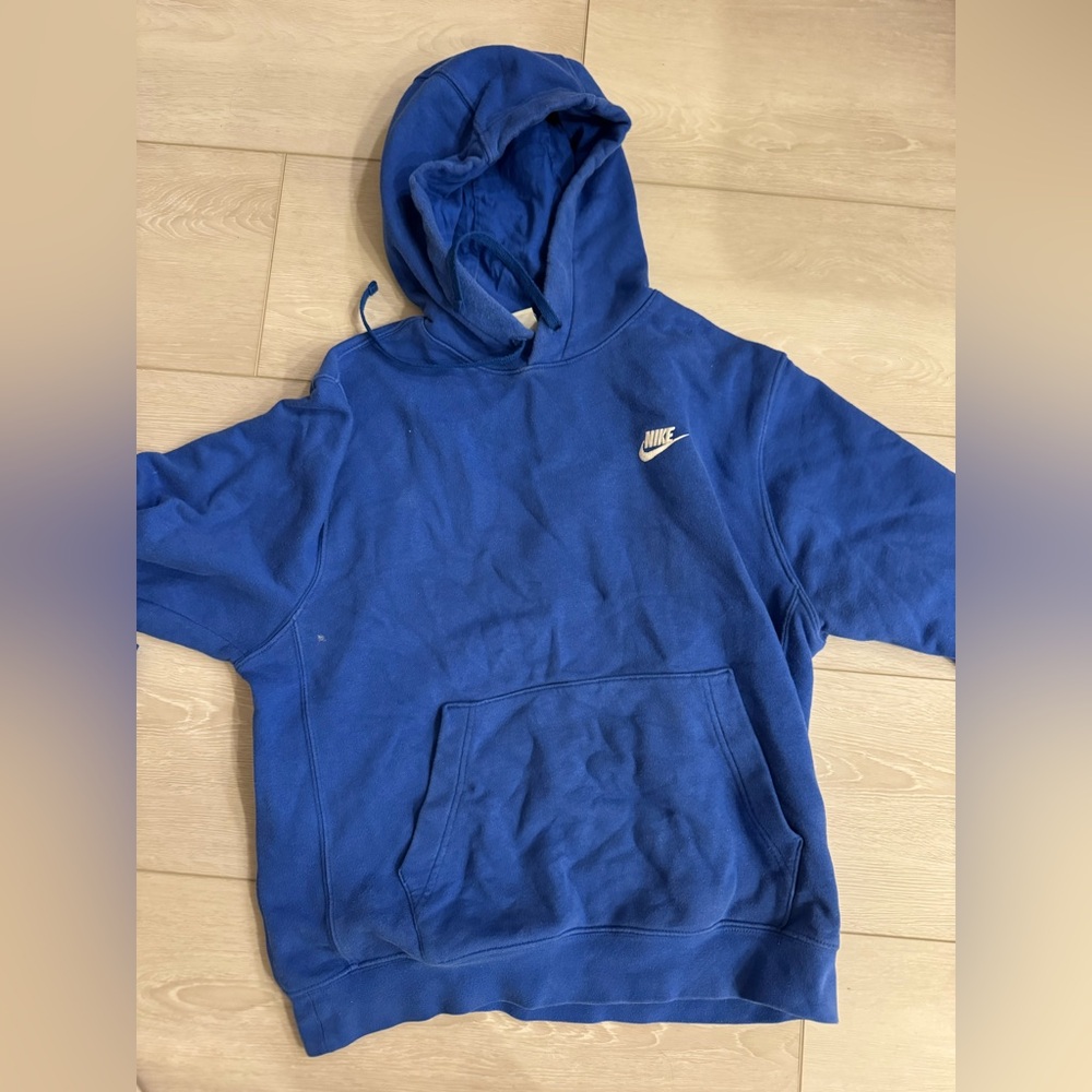 Nike Men’s Fleece Hoodie – Blue (Size M)